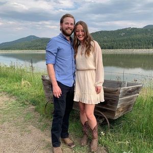 Lulus cream Swiss dot dress